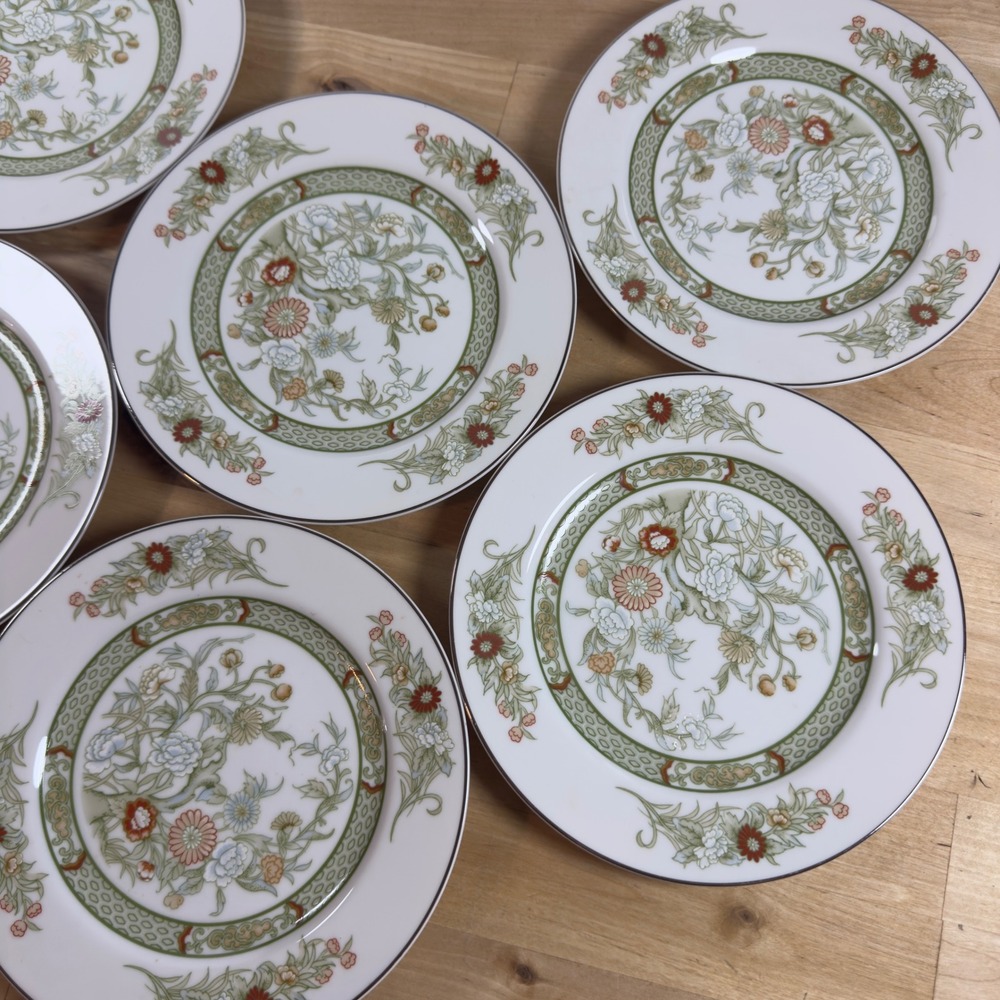 Mikasa Kabuki J8211 Fine China Salad Plates Set of 6 Floral Green Japan 7.75 in - Picture 4 of 7